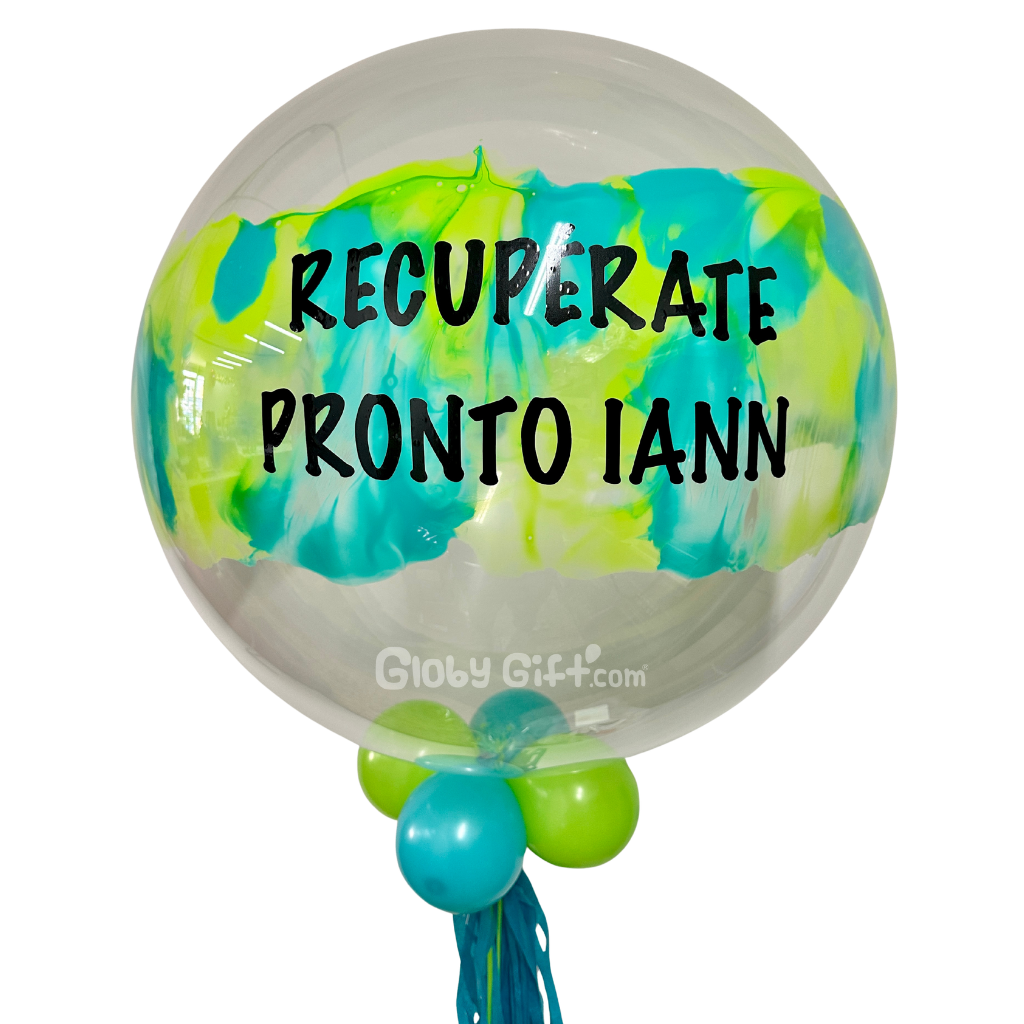 Globo burbuja alíviate pronto recupérate pronto globo personalizado. Servicio a domicilio en Monterrey.
