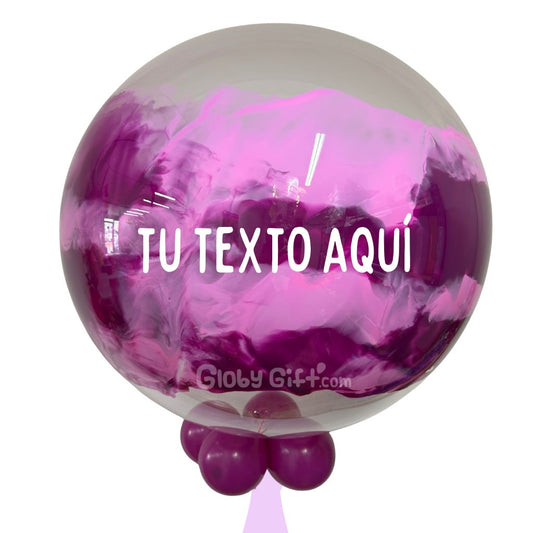Globo bubbles burbuja con pintura personalizado con vinil servicio a domicilio en Monterrey
