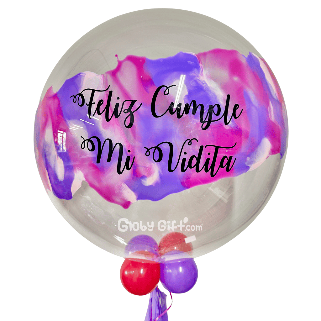 Globo bubbles burbuja con pintura personalizado con vinil servicio a domicilio en Monterrey
