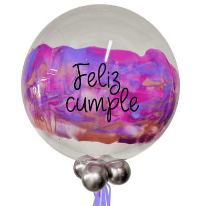 Globo bubbles burbuja con pintura personalizado con vinil servicio a domicilio en Monterrey
