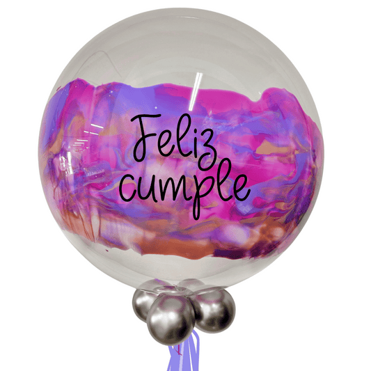 Globo bubbles burbuja con pintura personalizado con vinil servicio a domicilio en Monterrey