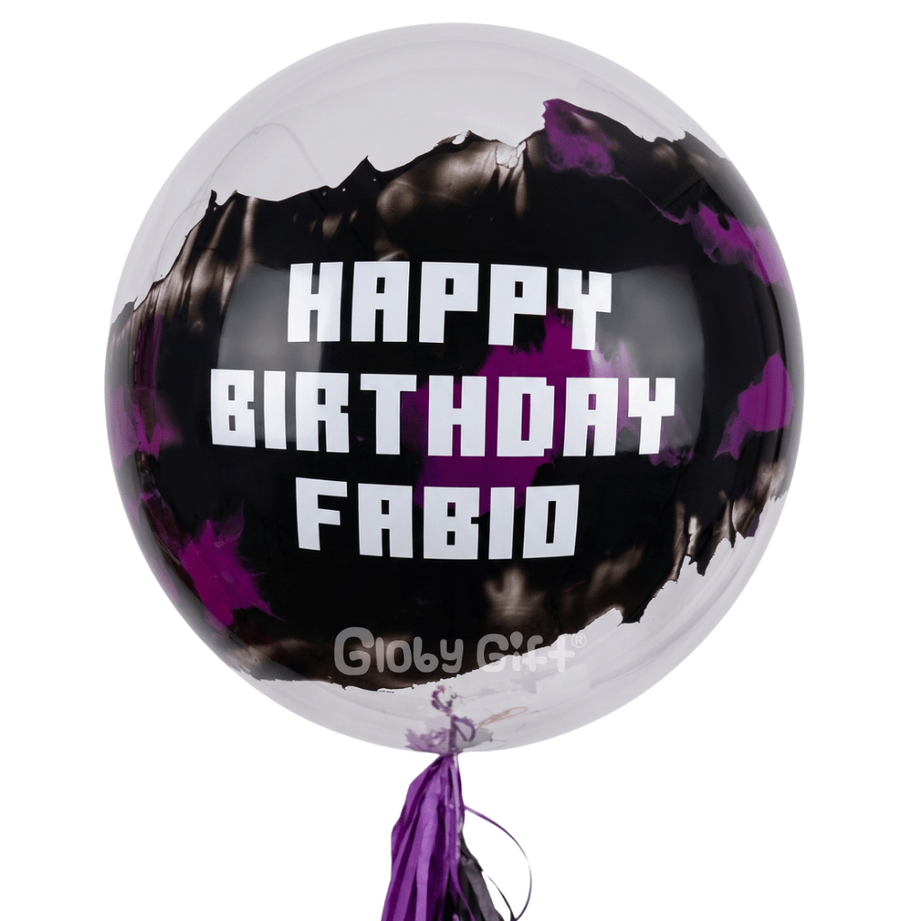 Globo burbuja personalizado Minecraft Enderman. Servico a domiclio en Monterrey.