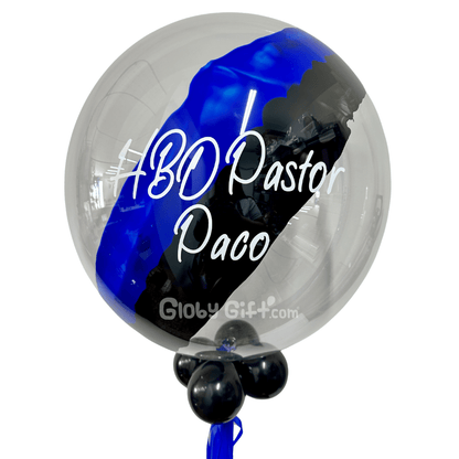 Globo bubbles burbuja con pintura personalizado con vinil servicio a domicilio en Monterrey