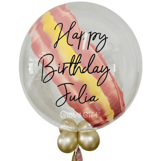 Globo bubbles burbuja con pintura personalizado con vinil servicio a domicilio en Monterrey
