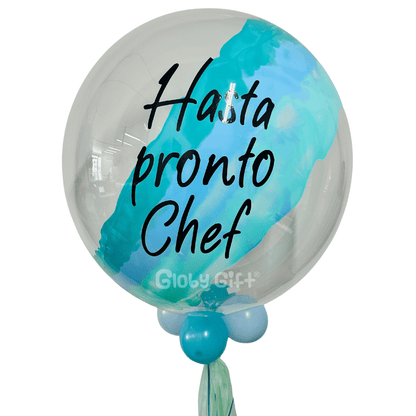 Globo bubbles burbuja con pintura personalizado con vinil servicio a domicilio en Monterrey