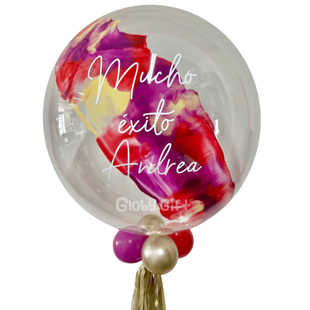 Globo bubbles burbuja con pintura personalizado con vinil servicio a domicilio en Monterrey
