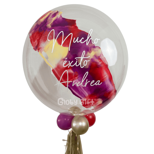 Globo bubbles burbuja con pintura personalizado con vinil servicio a domicilio en Monterrey