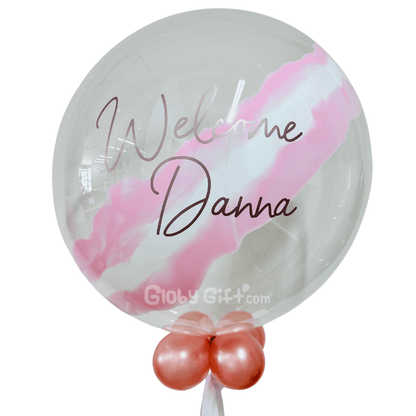 Globo bubbles burbuja con pintura personalizado con vinil servicio a domicilio en Monterrey