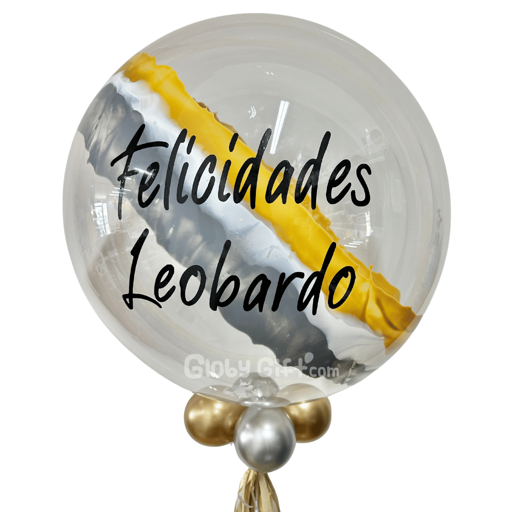 Globo bubbles burbuja con pintura personalizado con vinil servicio a domicilio en Monterrey