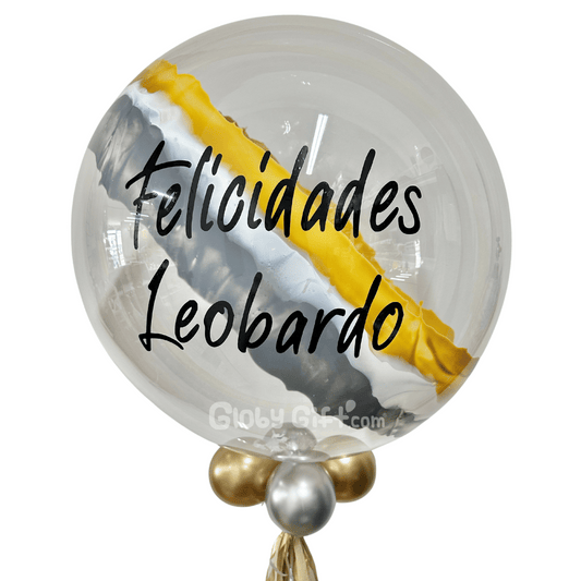 Globo bubbles burbuja con pintura personalizado con vinil servicio a domicilio en Monterrey