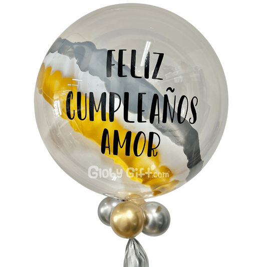 Globo bubbles burbuja con pintura personalizado con vinil servicio a domicilio en Monterrey