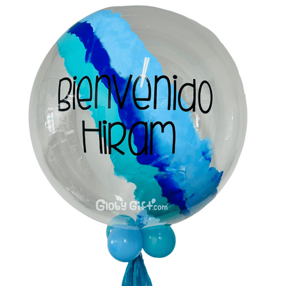 Globo bubbles burbuja con pintura personalizado con vinil servicio a domicilio en Monterrey