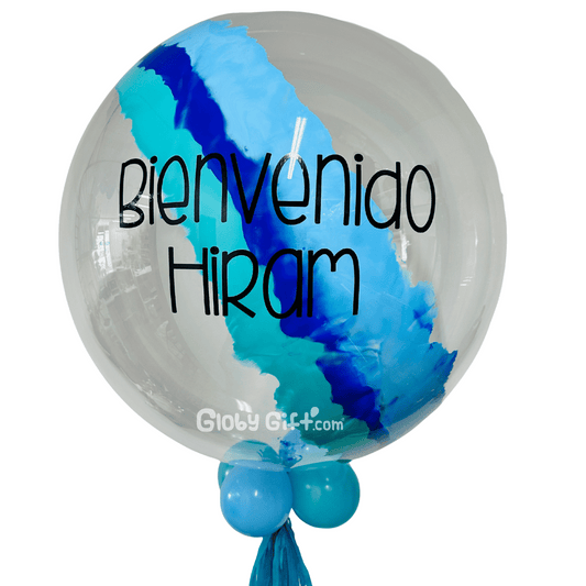 Globo bubbles burbuja con pintura personalizado con vinil servicio a domicilio en Monterrey