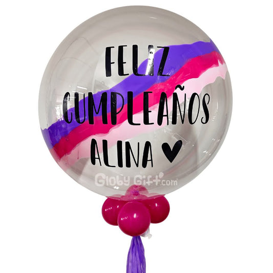 Globo bubbles burbuja con pintura personalizado con vinil servicio a domicilio en Monterrey