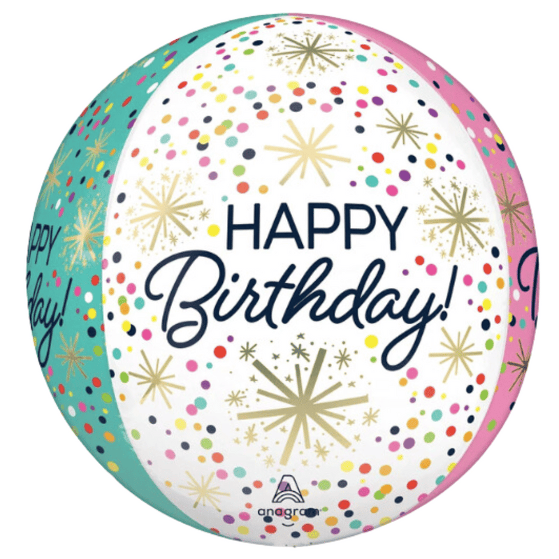 Globo orbz confetti sprinkle happy birthday