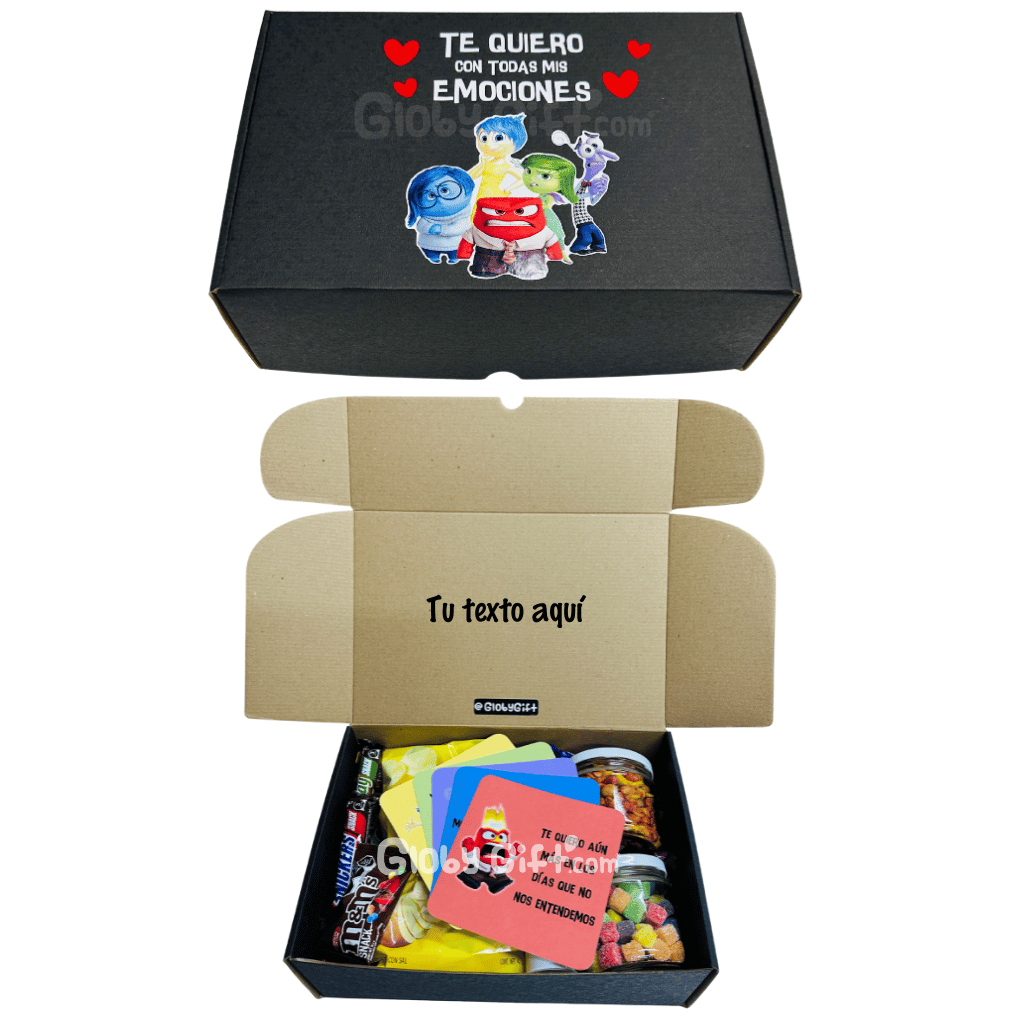 Giftbox caja de regalo de las emociones intensamente inside out. Con dulces y botanas. Servicio a domicilio en Monterrey.