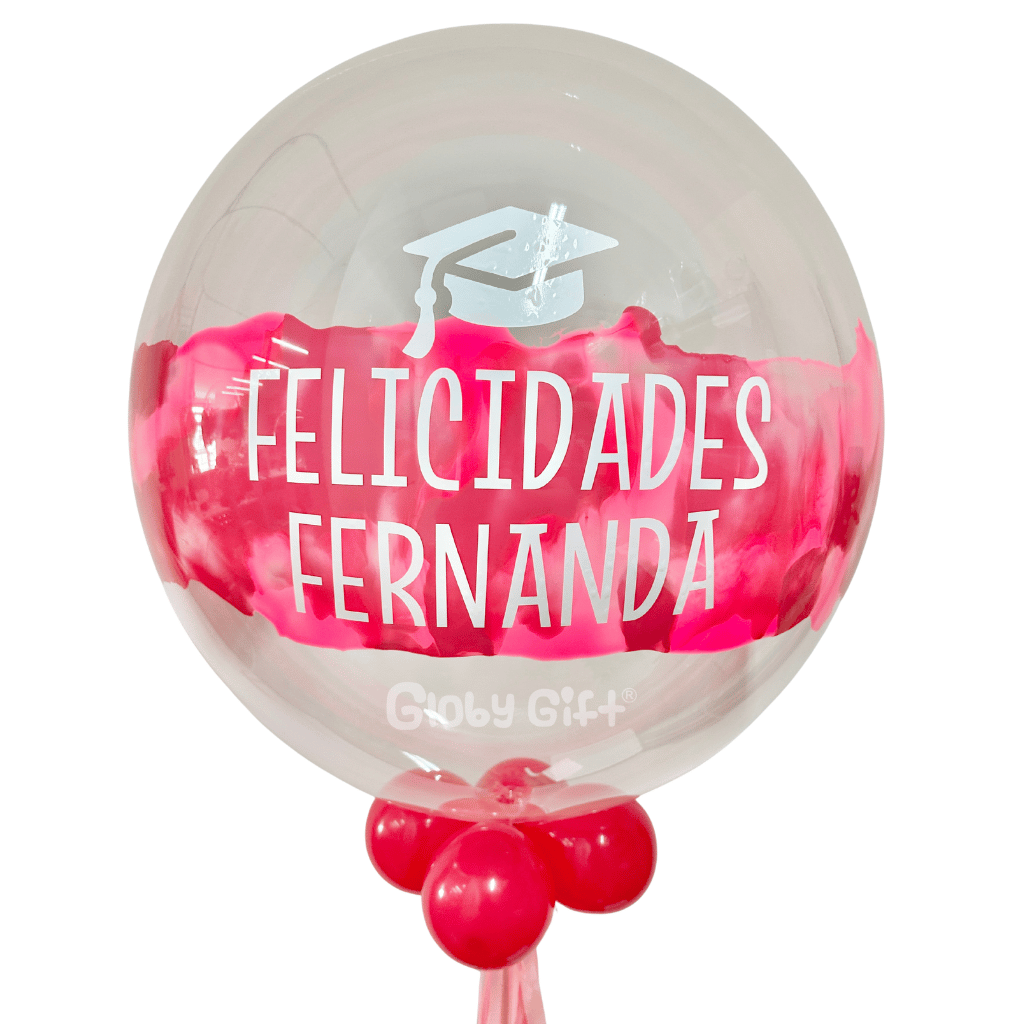 Globo burbuja personalizado graduación. Servicio a domicilio en Monterrey.