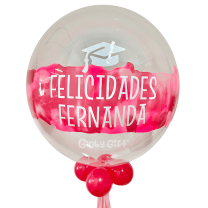 Globo burbuja personalizado graduación. Servicio a domicilio en Monterrey.