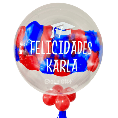 Globo burbuja personalizado graduación. Servicio a domicilio en Monterrey.