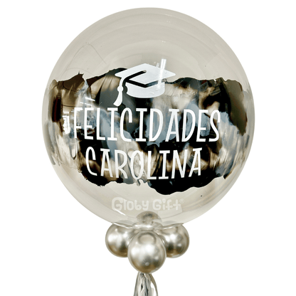 Globo burbuja personalizado graduación. Servicio a domicilio en Monterrey.
