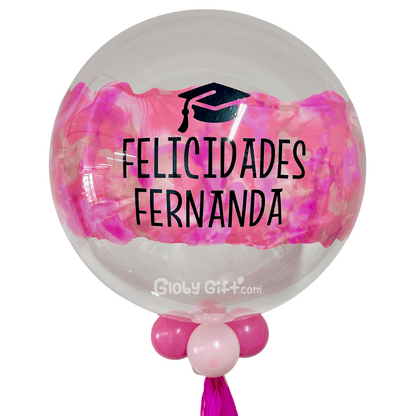 Globo burbuja personalizado graduación. Servicio a domicilio en Monterrey.