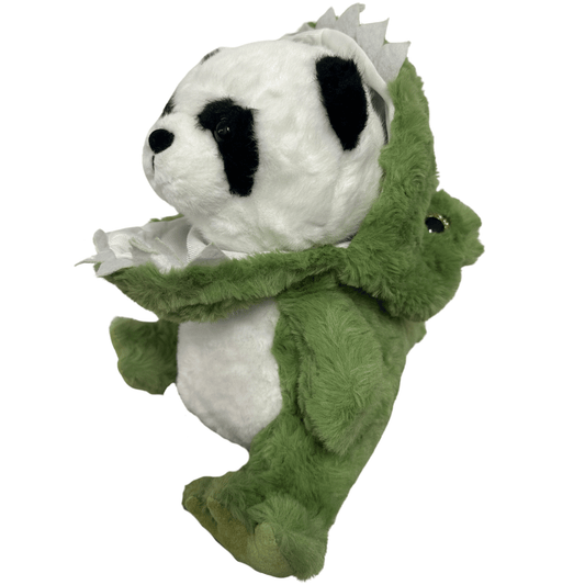 Oso panda disfrazado de cocodrilo