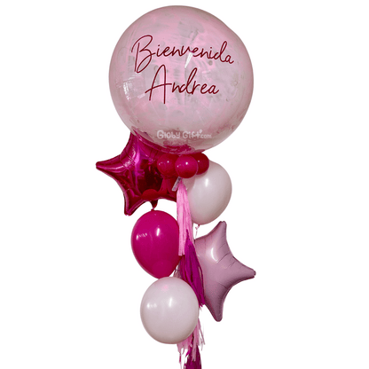 Bouquet ramillete de globos burbuja personalizado. Servicio a domicilio en Monterrey.