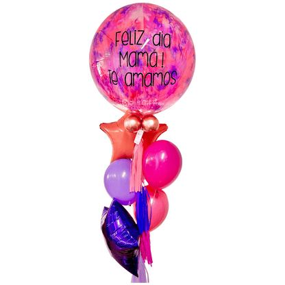 Bouquet ramillete de globos burbuja personalizado. Servicio a domicilio en Monterrey.