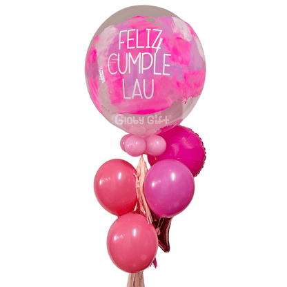 Bouquet ramillete de globos burbuja personalizado. Servicio a domicilio en Monterrey.