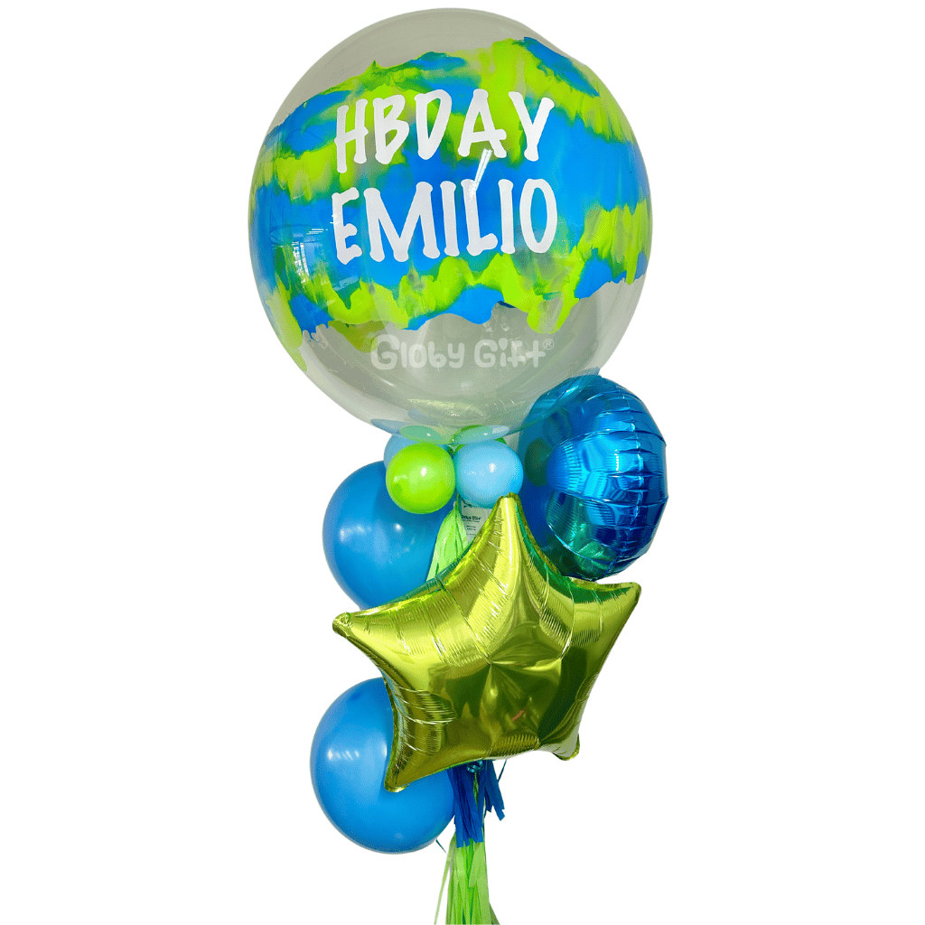 Bouquet ramillete de globos burbuja personalizado. Servicio a domicilio en Monterrey.