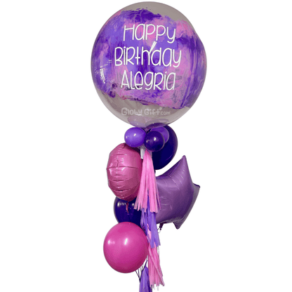 Bouquet ramillete de globos burbuja personalizado. Servicio a domicilio en Monterrey.