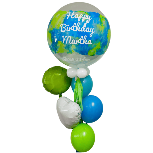 Bouquet ramillete de globos burbuja personalizado. Servicio a domicilio en Monterrey.
