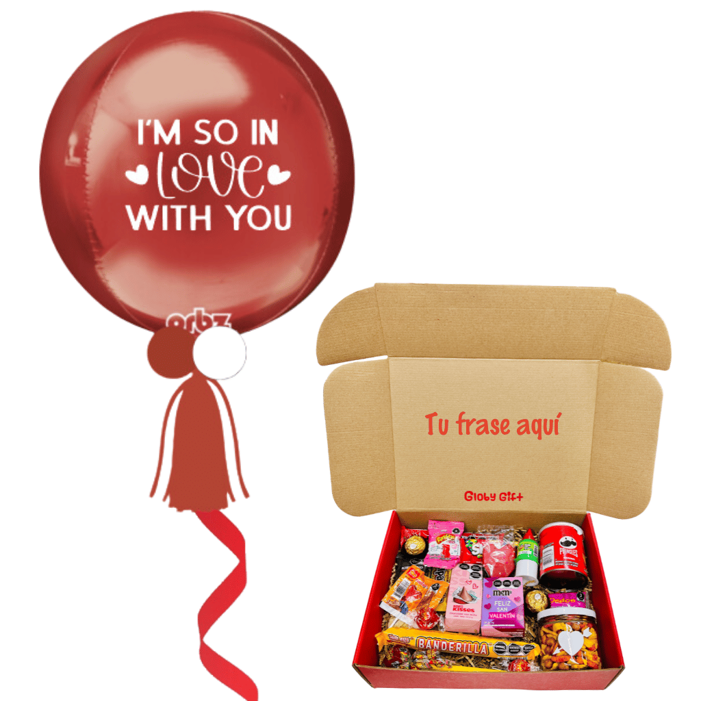 Regalos personalizados globos giftbox San Valentín 14 de febrero. Servicio a domicilio en Monterrey.