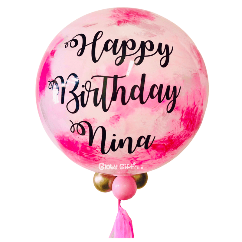 Globo bubbles burbuja con pintura personalizado con vinil servicio a domicilio en Monterrey