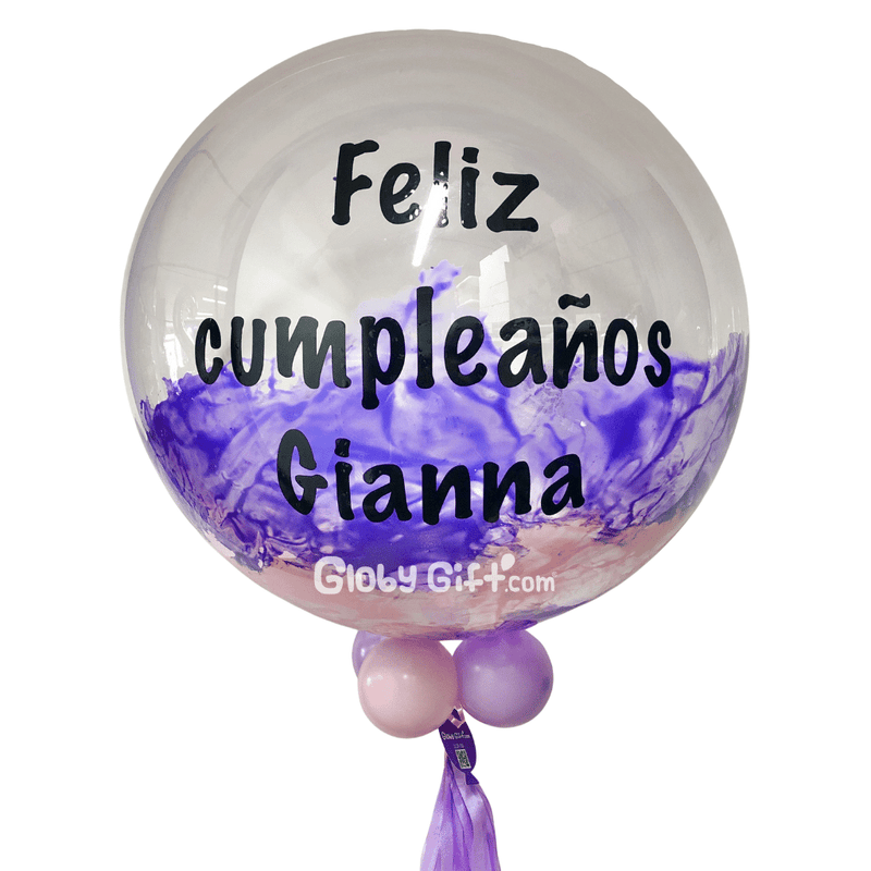 Globo bubbles burbuja con pintura personalizado con vinil servicio a domicilio en Monterrey