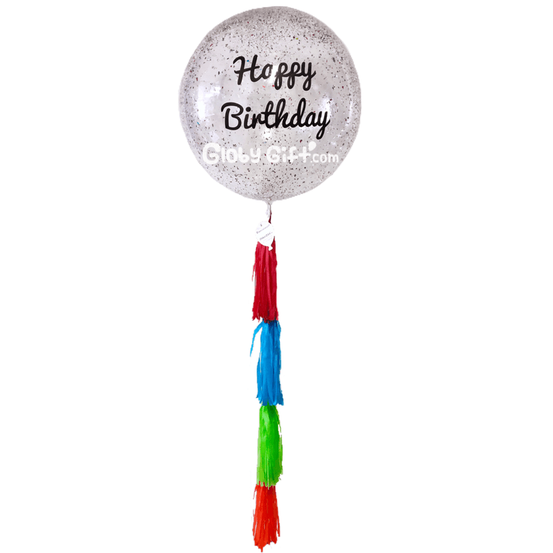 Globo bubbles burbuja con confeti personalizado con vinil servicio a domicilio en Monterrey