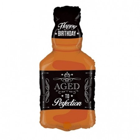 Globo metálico grande de cumpleaños botella de whisky whiskey wisky. Servicio a domicilio en Monterrey. 
