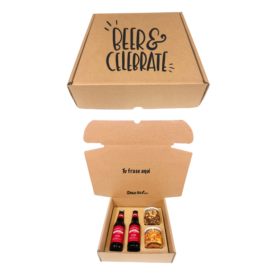 Giftbox caja personalizada cerveza artesanal y botanas. Servicio a domicilio en Monterrey. 