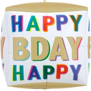 Globo metálico cubez cubo de cumpleaños. Servicio a domicilio en Monterrey. 