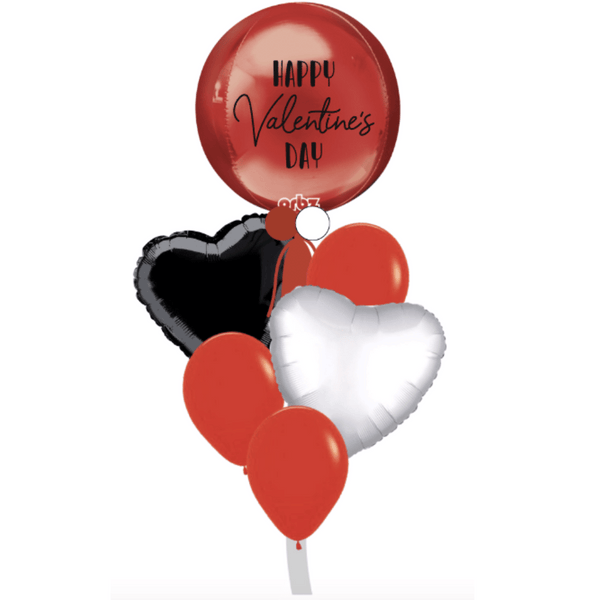 Bouquet globos San Valentín orbz corazón. Servicio a domicilio en Monterrey.